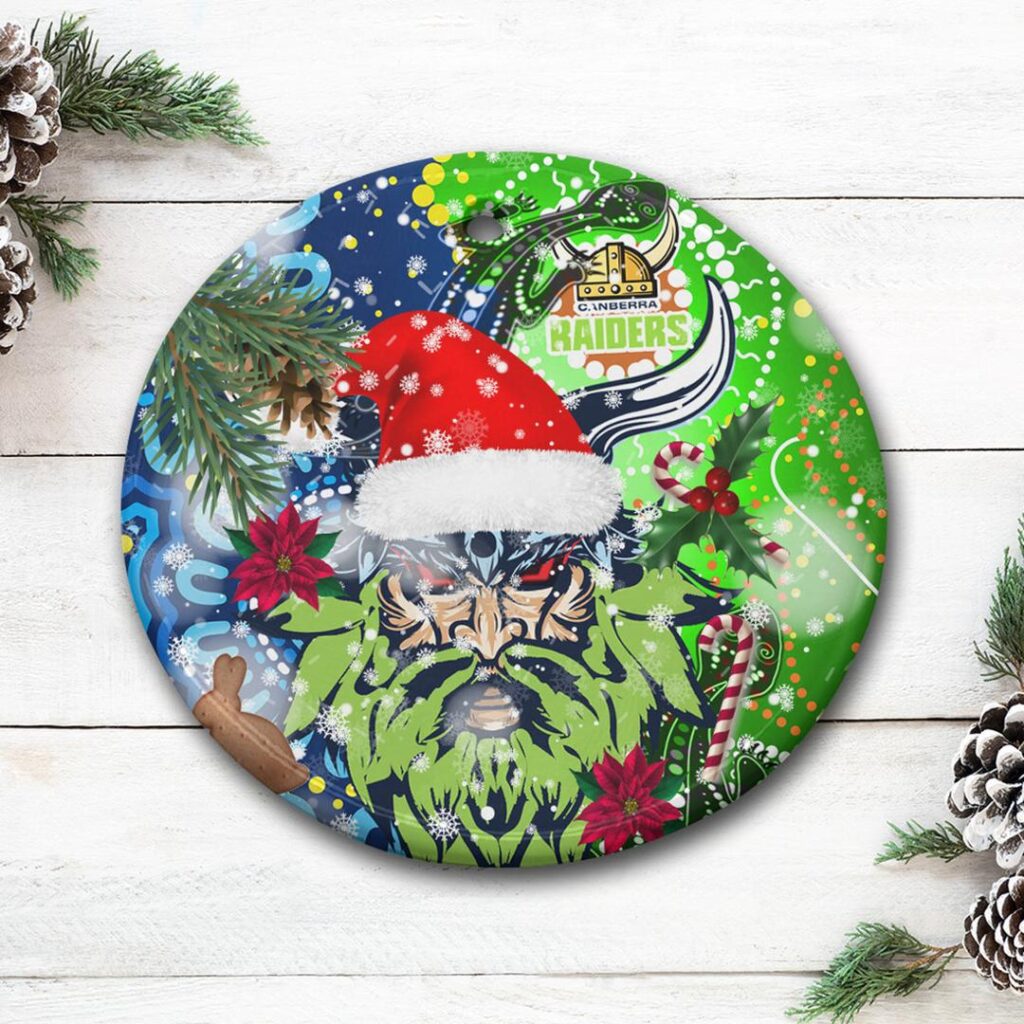 NRL Canberra Raiders The Rugby Christmas Ceramic Ornament - Viking Power