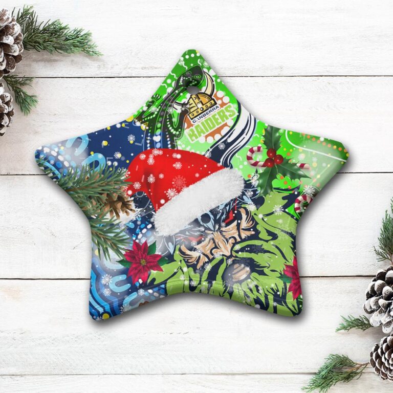 NRL Canberra Raiders The Rugby Christmas Ceramic Ornament - Viking Power