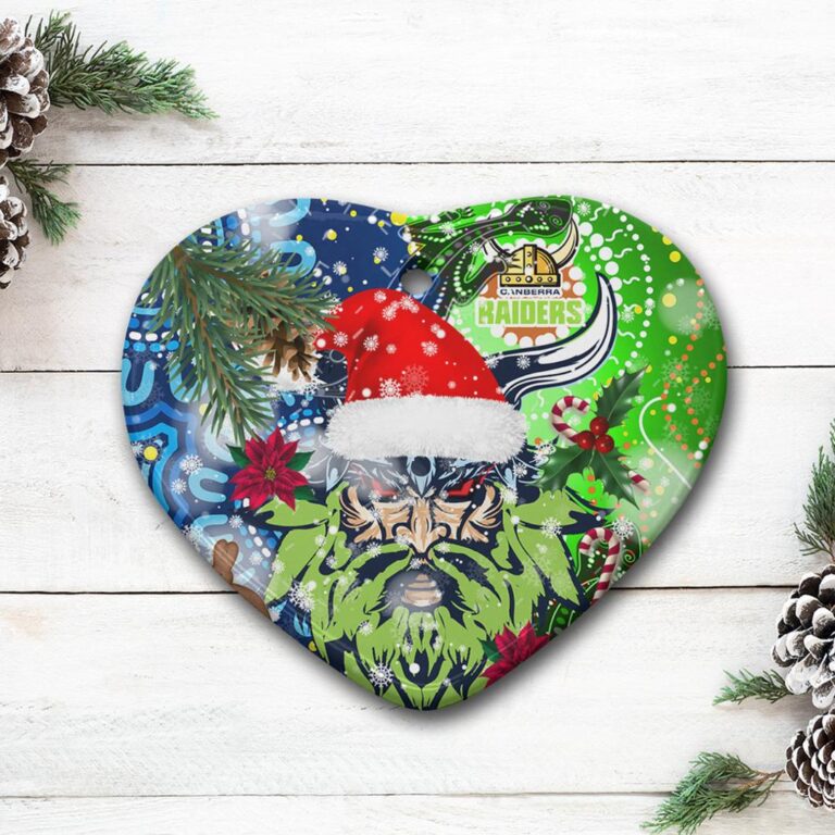 NRL Canberra Raiders The Rugby Christmas Ceramic Ornament - Viking Power