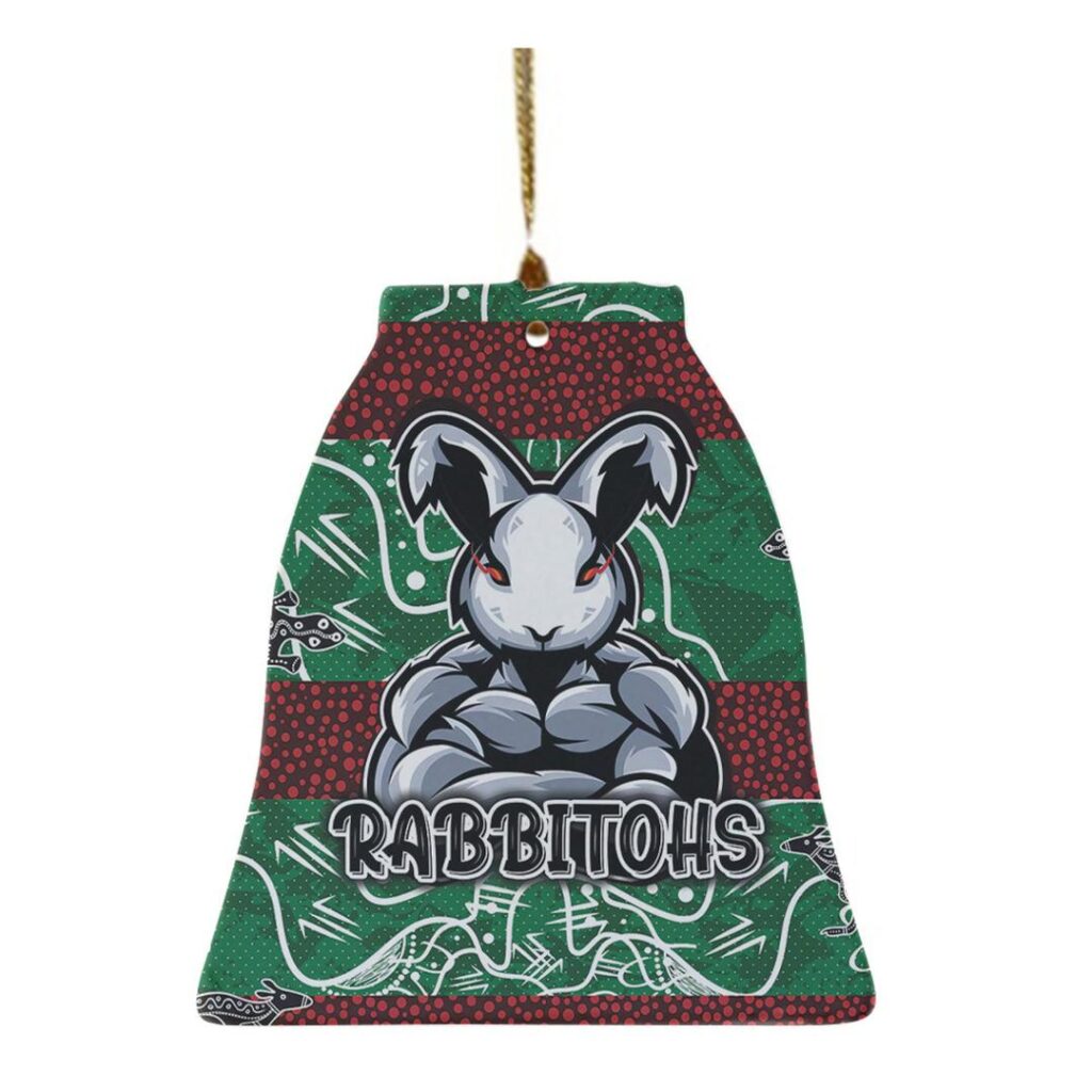 Rabbitohs Christmas Rugby Ceramic Ornament - Indigenous Super Rabbitohs
