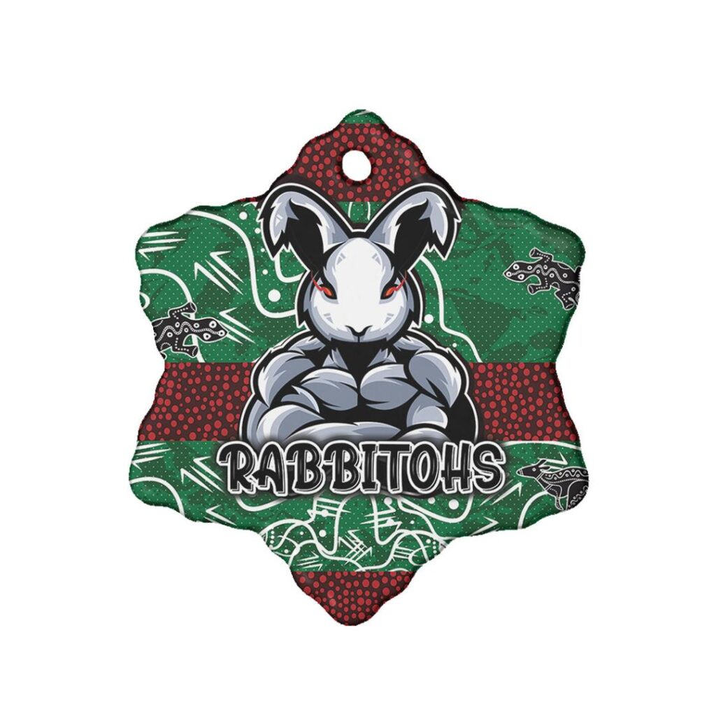 Rabbitohs Christmas Rugby Ceramic Ornament - Indigenous Super Rabbitohs