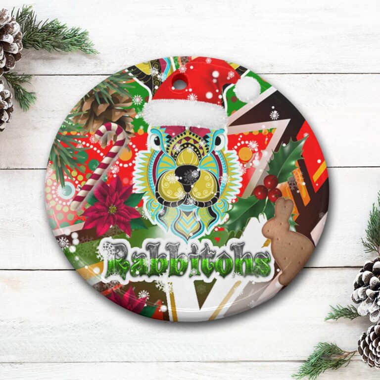 Rabbitohs Rugby Christmas Ceramic Ornament - Indigenous Rabbitohs Soul