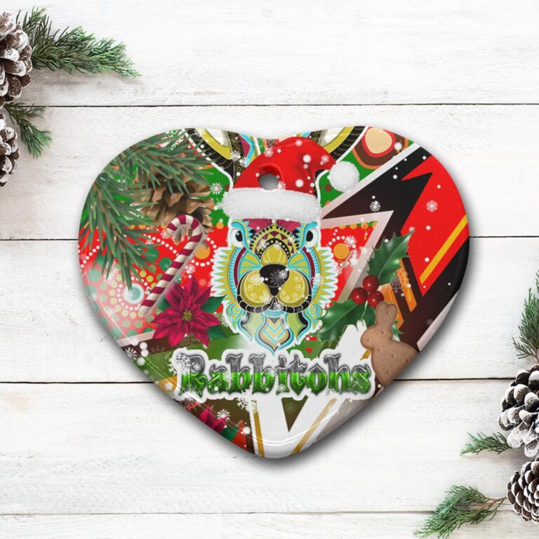 Rabbitohs Rugby Christmas Ceramic Ornament - Indigenous Rabbitohs Soul