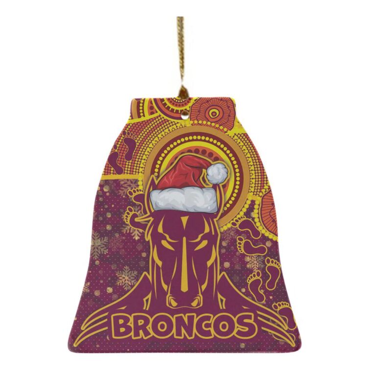 Broncos Christmas Rugby Ceramic Ornament - Indigenous Broncos Footprints