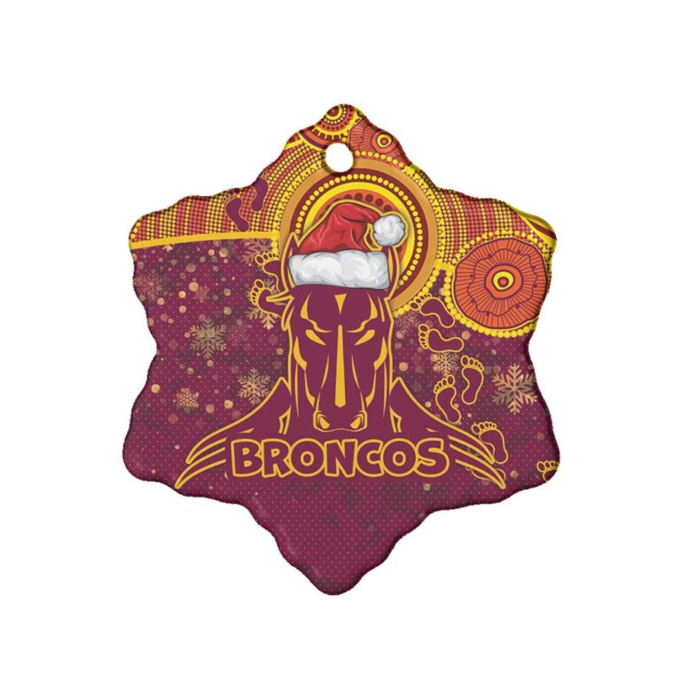Broncos Christmas Rugby Ceramic Ornament - Indigenous Broncos Footprints