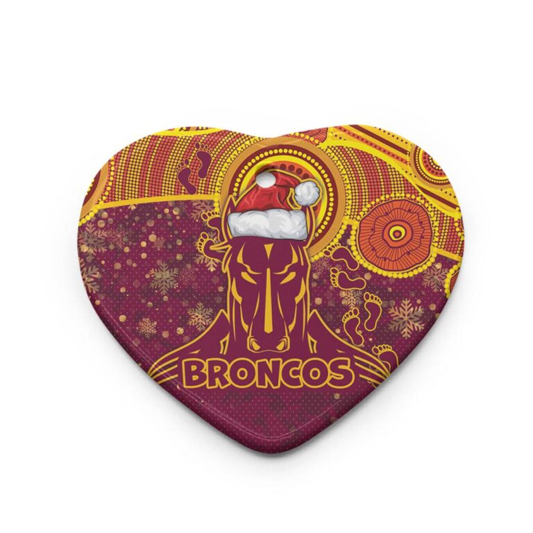 Broncos Christmas Rugby Ceramic Ornament - Indigenous Broncos Footprints