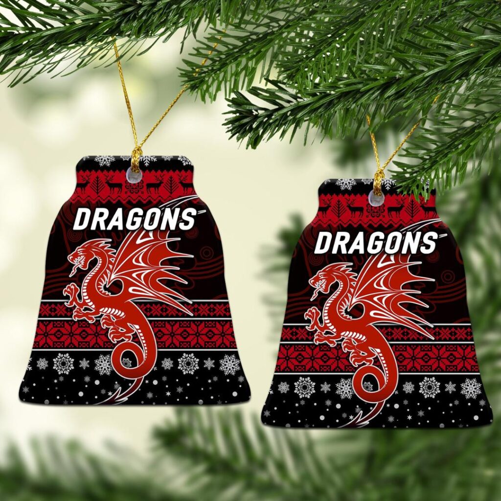 St. George Illawarra Dragons Christmas Ornament Simple Style - Black