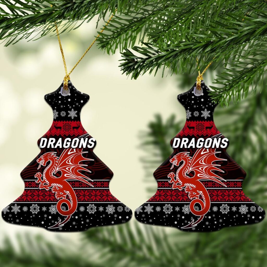 St. George Illawarra Dragons Christmas Ornament Simple Style - Black