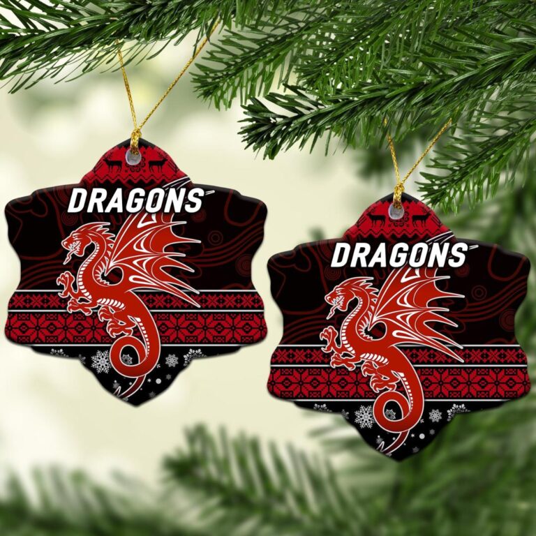 St. George Illawarra Dragons Christmas Ornament Simple Style - Black