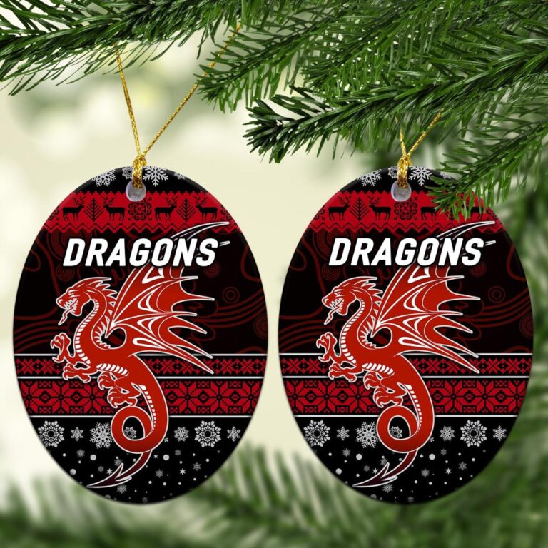 St. George Illawarra Dragons Christmas Ornament Simple Style - Black