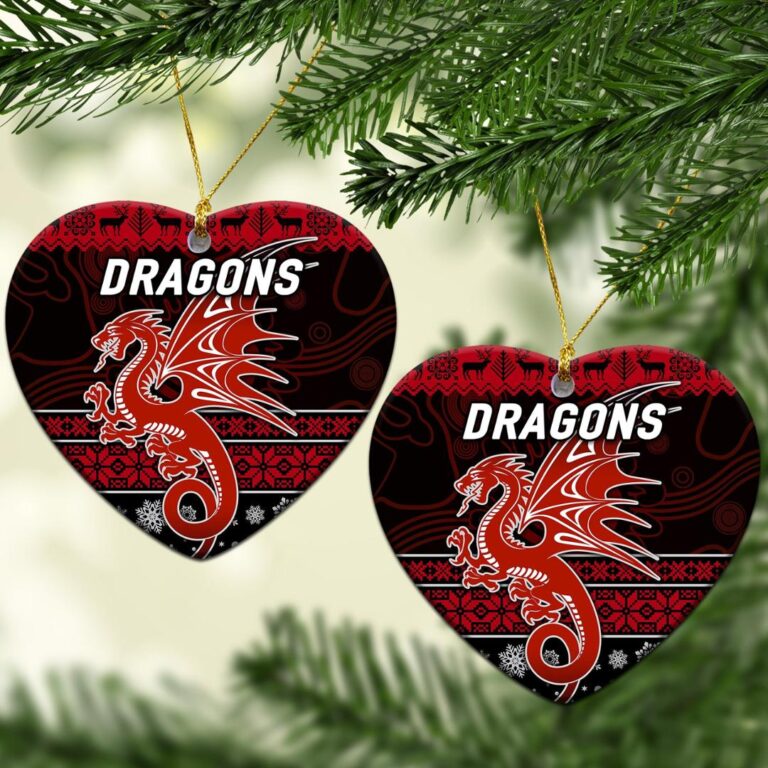 St. George Illawarra Dragons Christmas Ornament Simple Style - Black
