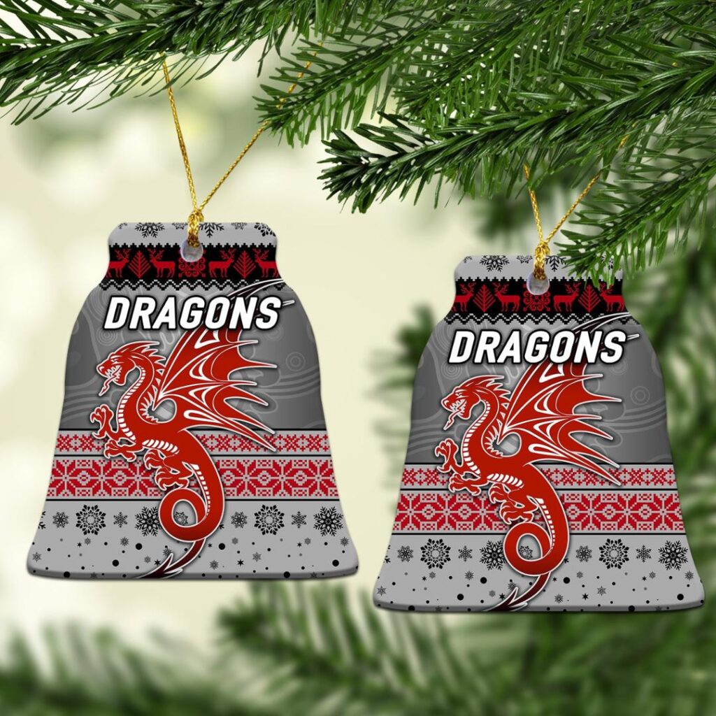 St. George Illawarra Dragons Christmas Ornament Simple Style - Grey