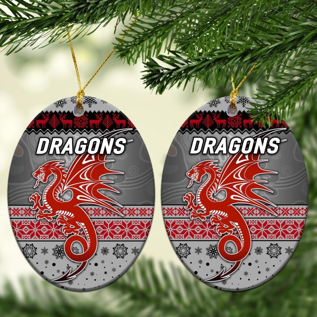 St. George Illawarra Dragons Christmas Ornament Simple Style - Grey