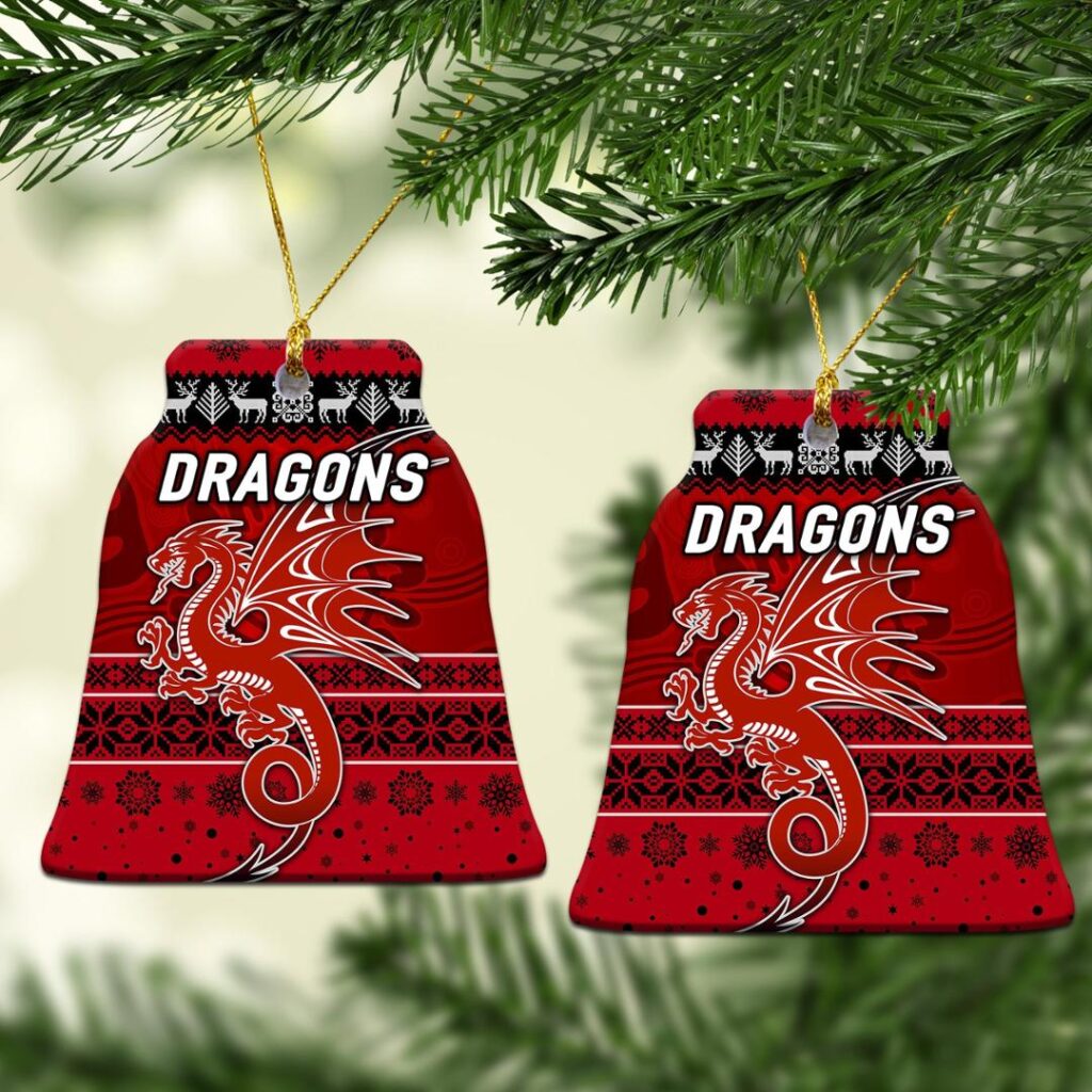 St. George Illawarra Dragons Christmas Ornament Simple Style - Red