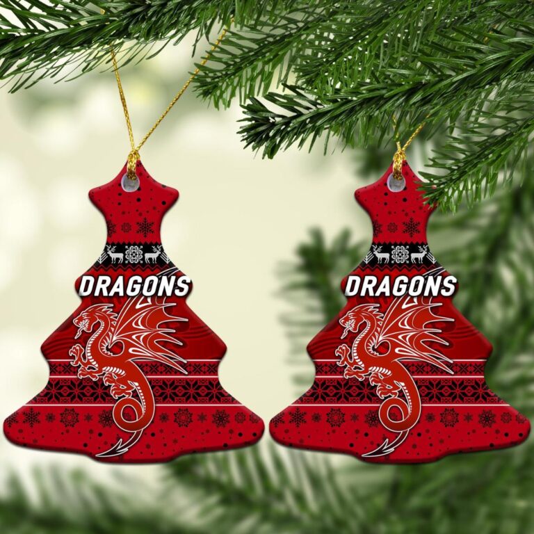 St. George Illawarra Dragons Christmas Ornament Simple Style - Red
