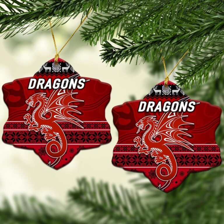 St. George Illawarra Dragons Christmas Ornament Simple Style - Red
