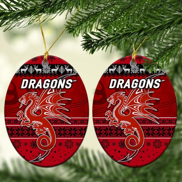 St. George Illawarra Dragons Christmas Ornament Simple Style - Red