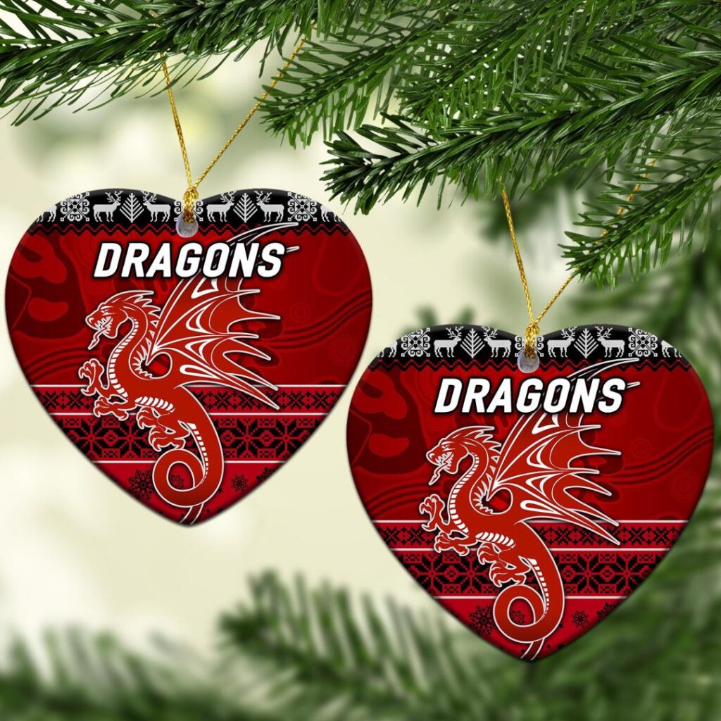 St. George Illawarra Dragons Christmas Ornament Simple Style - Red