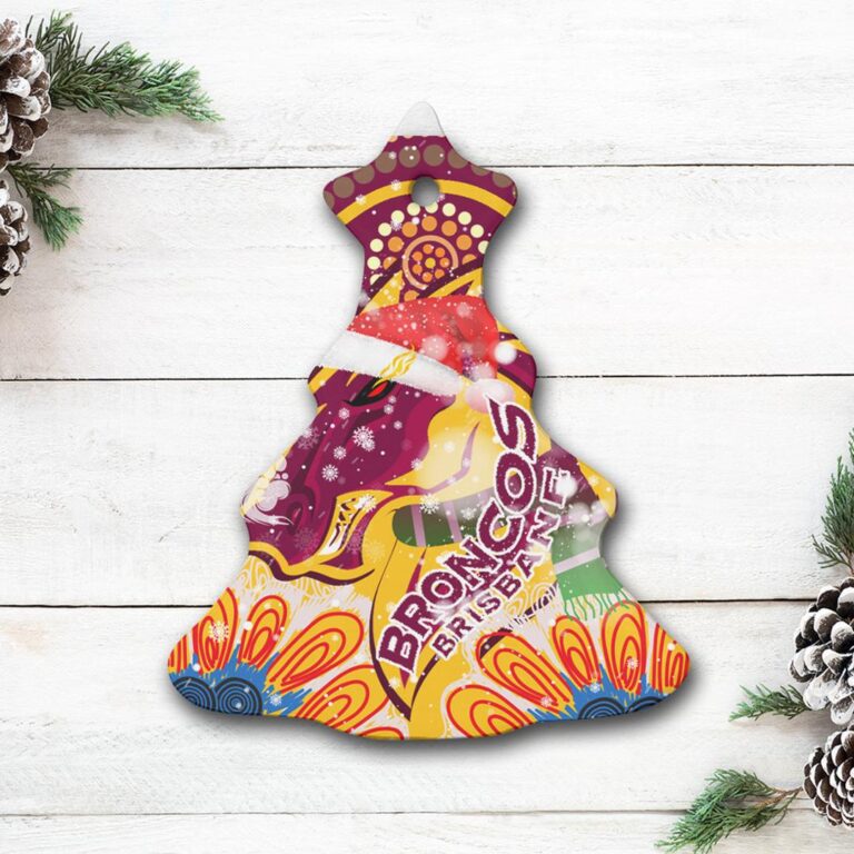 Broncos 2022 Rugby Christmas Ceramic Ornament - Indigenous Super Broncos