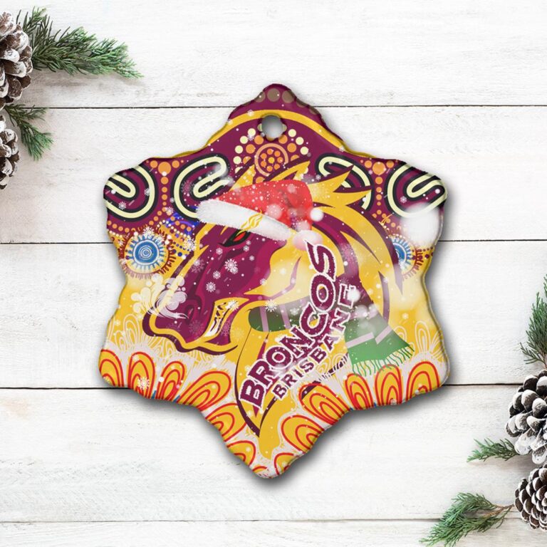 Broncos 2022 Rugby Christmas Ceramic Ornament - Indigenous Super Broncos