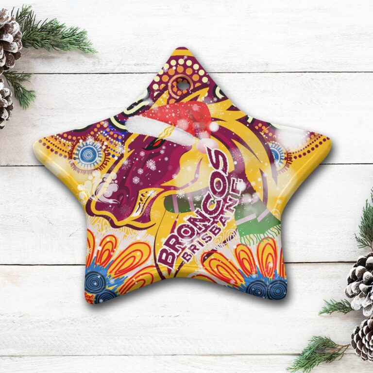 Broncos 2022 Rugby Christmas Ceramic Ornament - Indigenous Super Broncos