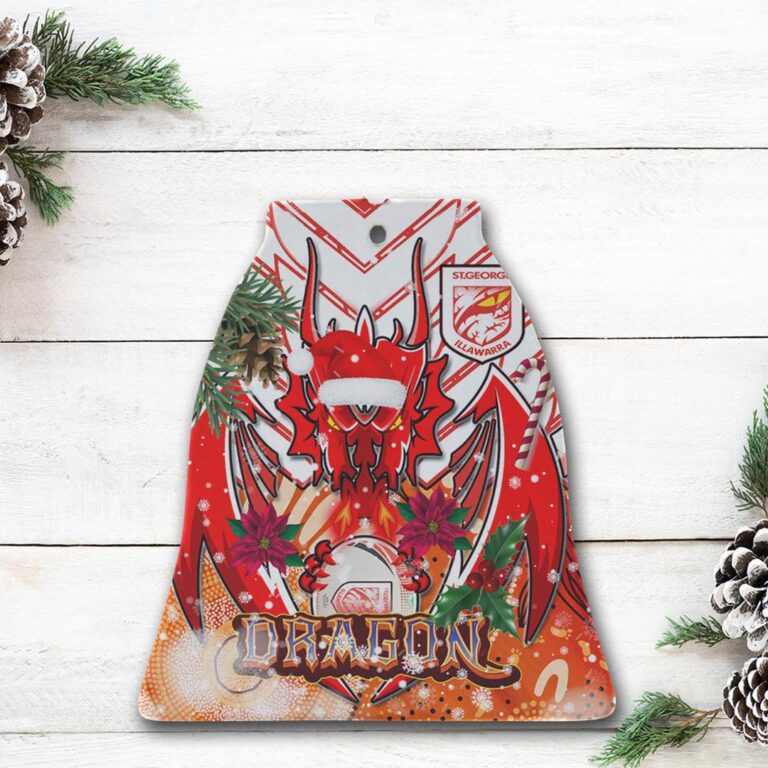 St. George Aboriginal Rugby Christmas Ceramic Ornament - Indigenous Super Dragons