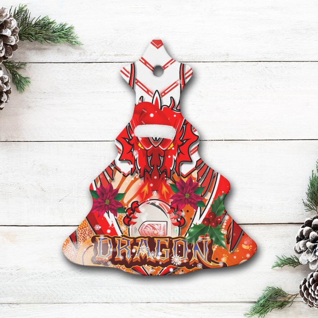 St. George Aboriginal Rugby Christmas Ceramic Ornament - Indigenous Super Dragons