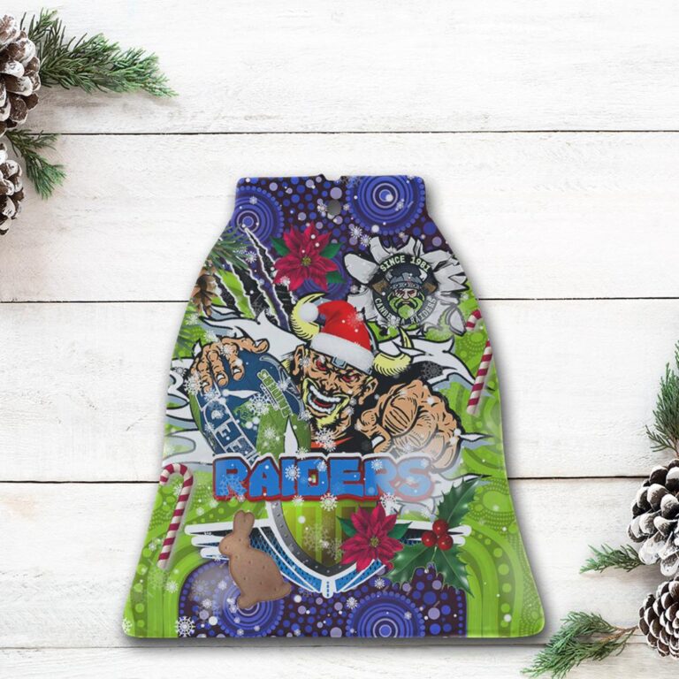 Raiders Rugby Custom Aboriginal Christmas Ceramic Ornament - The Indigenous Vikings Power Scratch Style