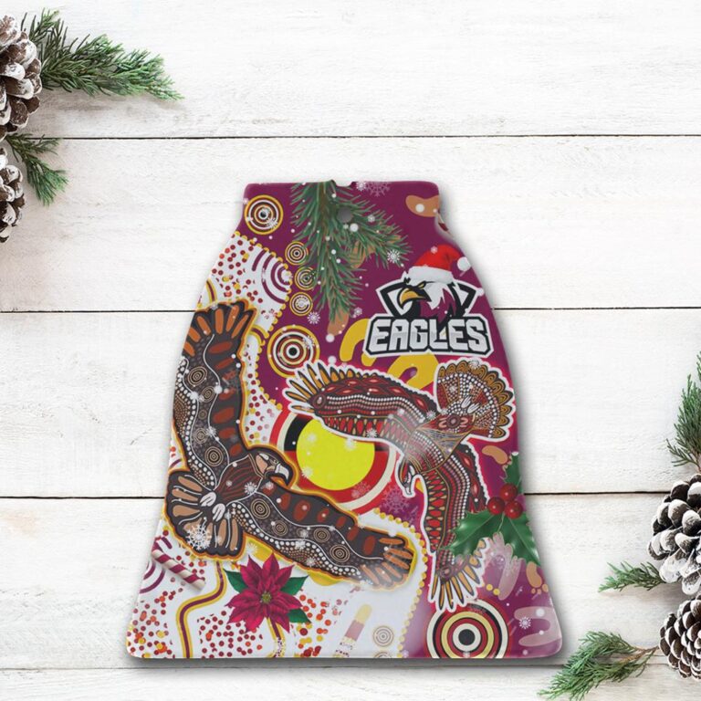 Sea Eagles Aboriginal Rugby Christmas Ceramic Ornament - Double Sea Eagles With Aboriginal Flag