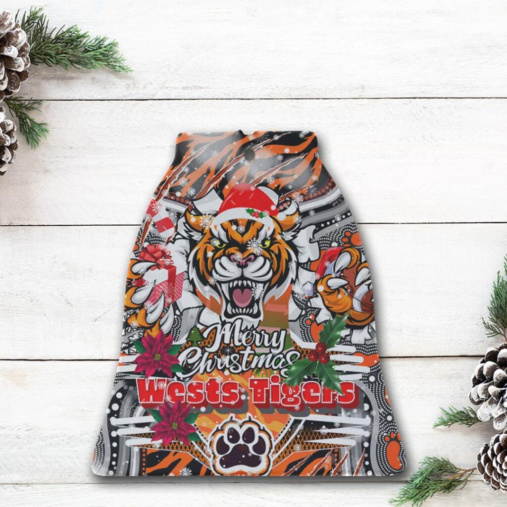 Western Suburbs Balmain Wests Tigers Rugby Christmas Ceramic Ornament - Super Wests Tigers Scratch Style
