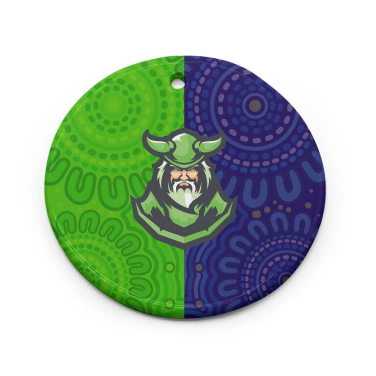 Raiders Ceramic Ornament - Raiders Rugby Aboriginal Style