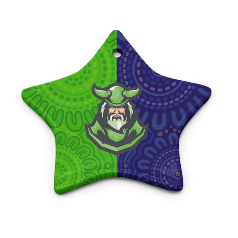 Raiders Ceramic Ornament - Raiders Rugby Aboriginal Style