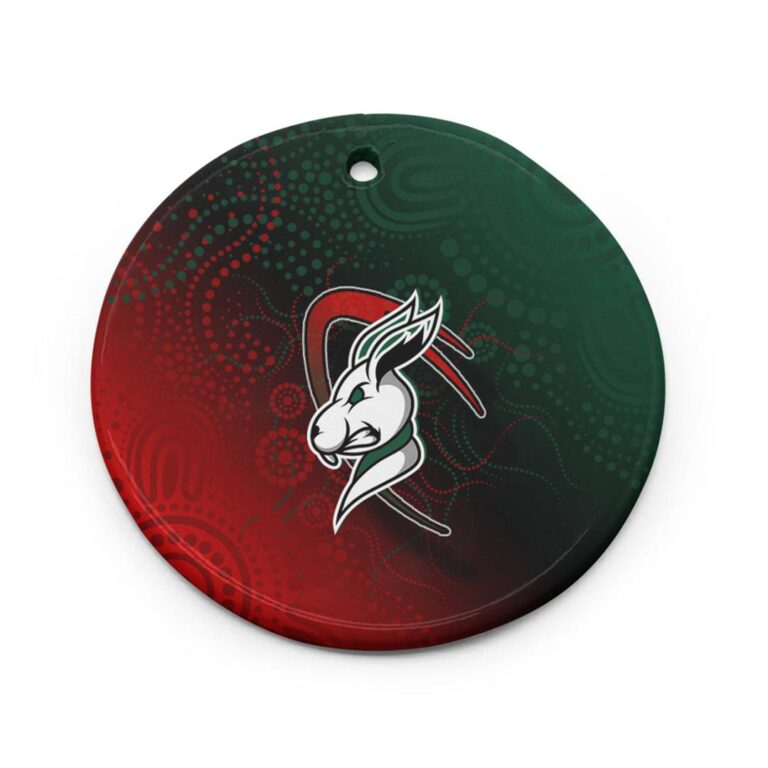 Rabbitohs Rugby Ceramic Ornament - Rabbitohs Rugby Ball