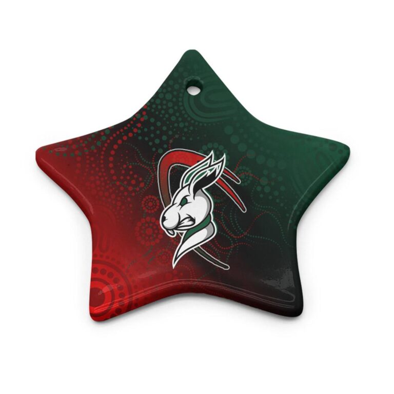 Rabbitohs Rugby Ceramic Ornament - Rabbitohs Rugby Ball