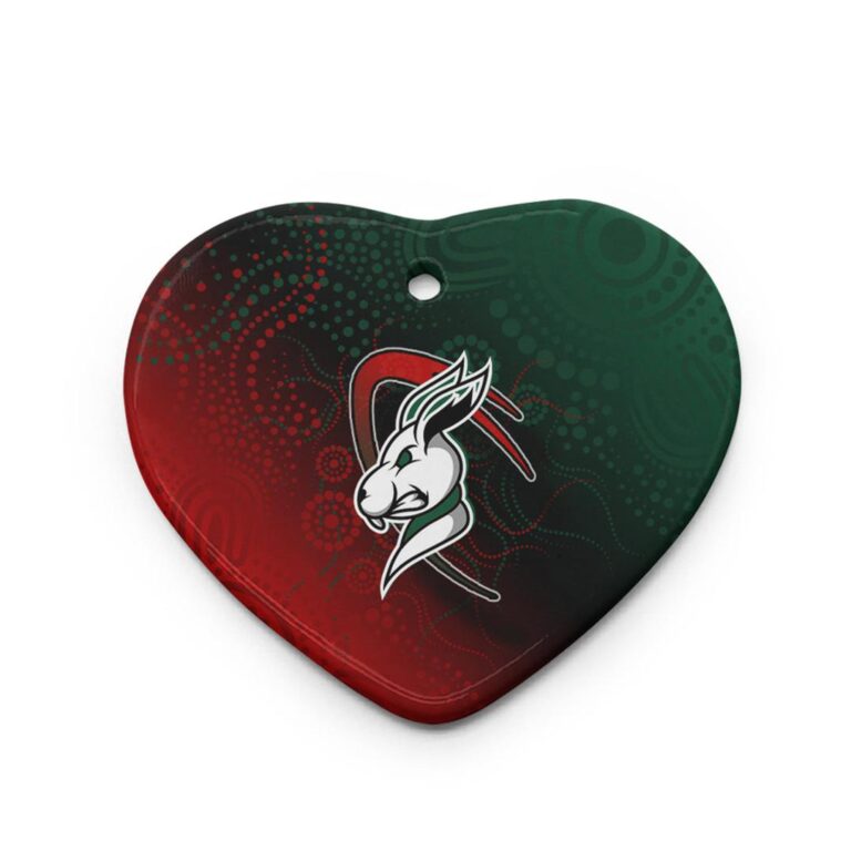 Rabbitohs Rugby Ceramic Ornament - Rabbitohs Rugby Ball