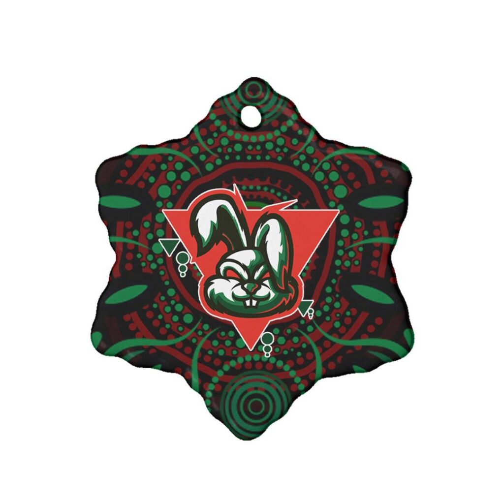 Rabbitohs Rugby Ceramic Ornament - Rabbitohs Aboriginal Rugby