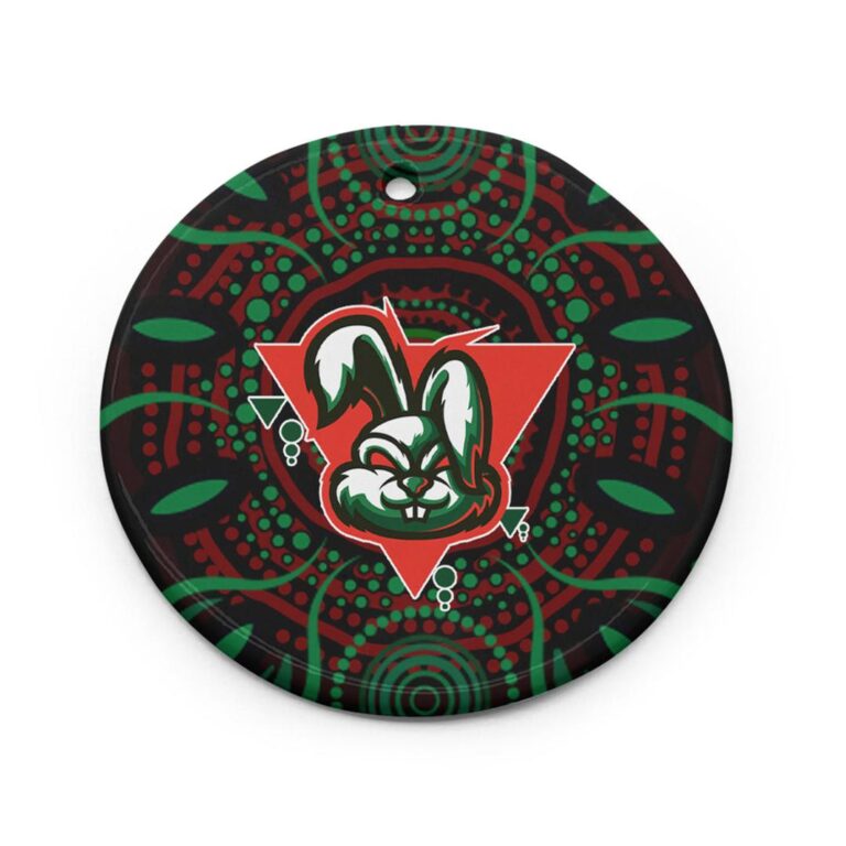 Rabbitohs Rugby Ceramic Ornament - Rabbitohs Aboriginal Rugby