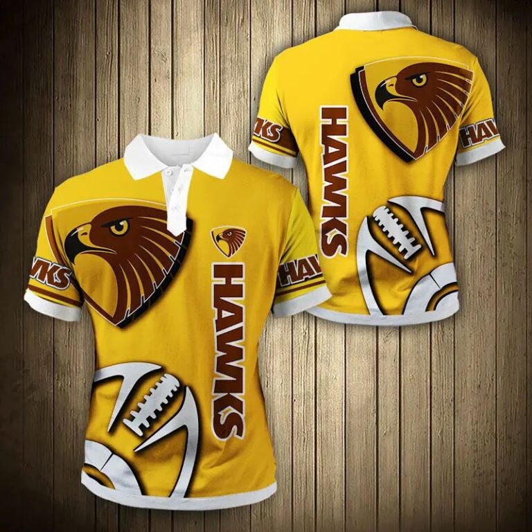 AFL Hawthorn Hawks Gold Polo Shirt