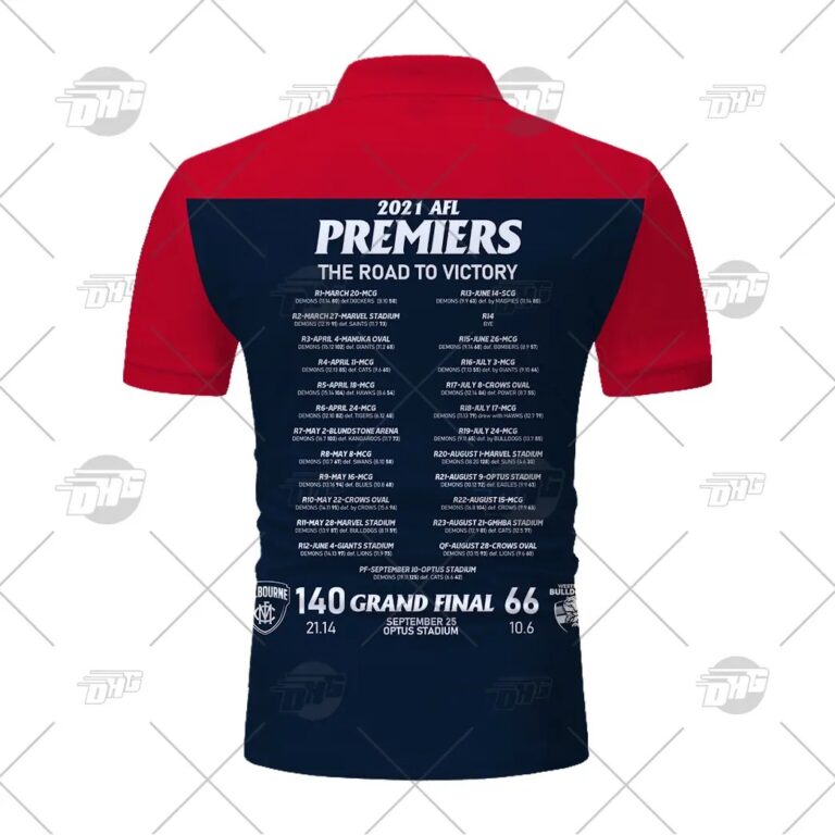 AFL Melbourne Demons 2021 Premiers Team Signatures Guernsey Polo Shirt