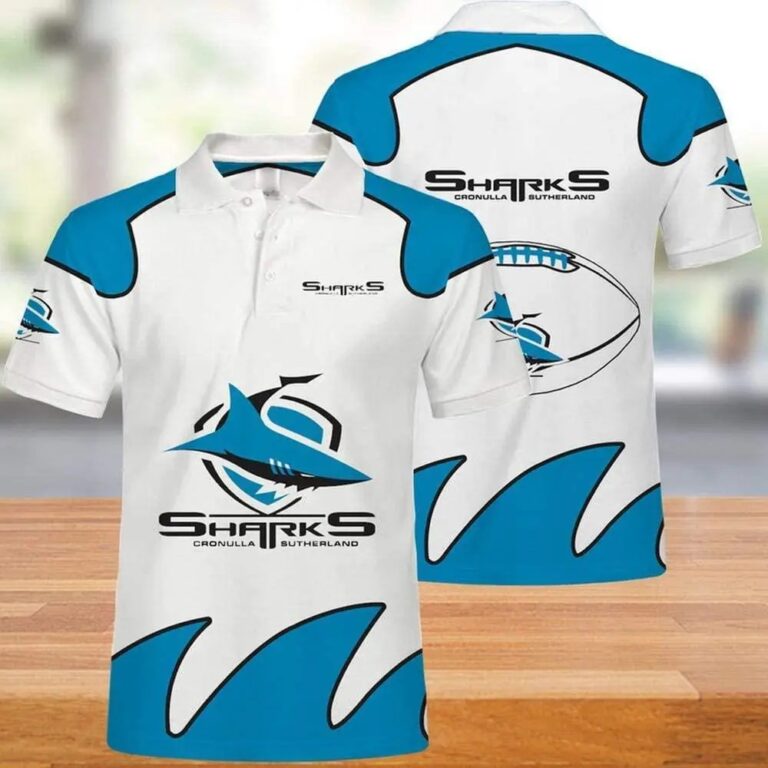 NRL Cronulla-Sutherland Sharks White Polo Shirt