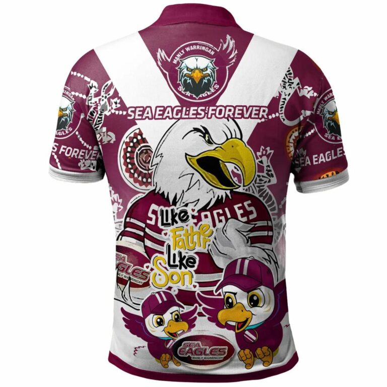 NRL Manly Warringah Sea Eagles Father’s Day Aboriginal “Like Father, Like Son” Polo Shirt