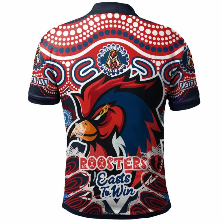 NRL Sydney Roosters “Easts to Win” Aboriginal Patterns Polo Shirt