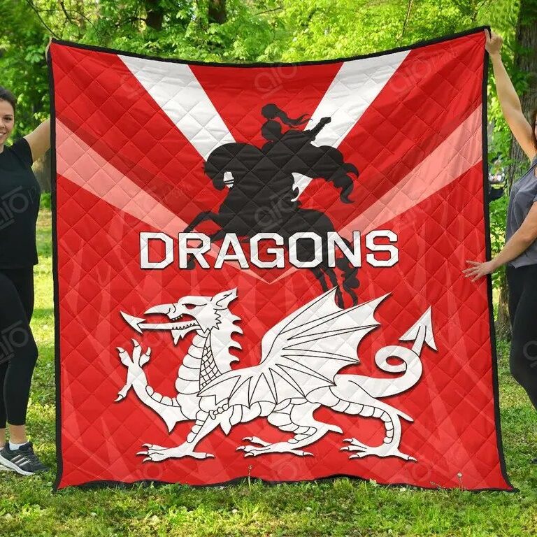 NRL St George Illawarra Dragons . Quilt Blanket V3