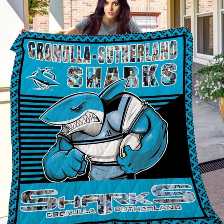 NRL Cronulla-Sutherland Sharks Quilt Blanket V2