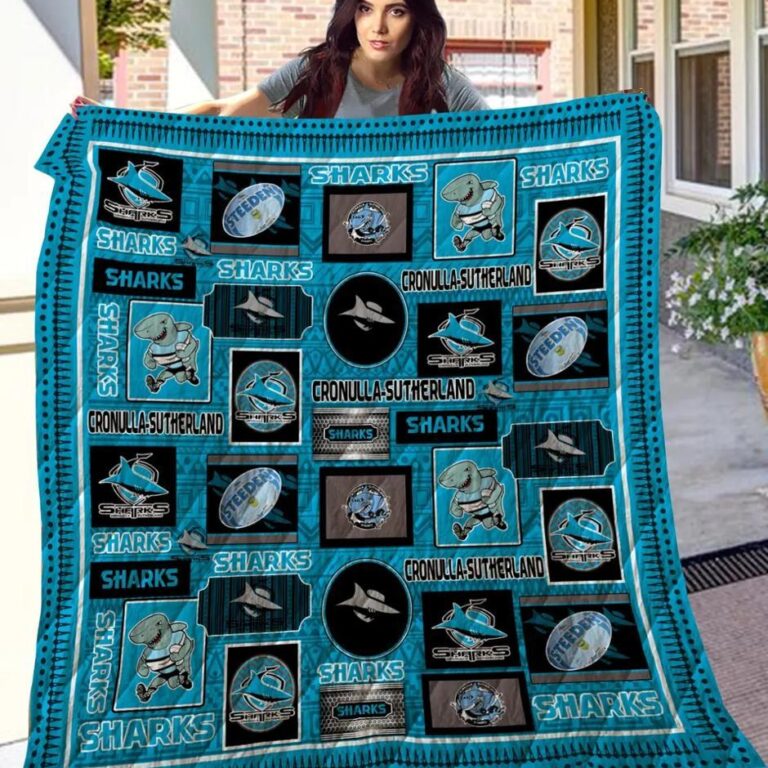 NRL Cronulla-Sutherland Sharks Quilt Blanket V1