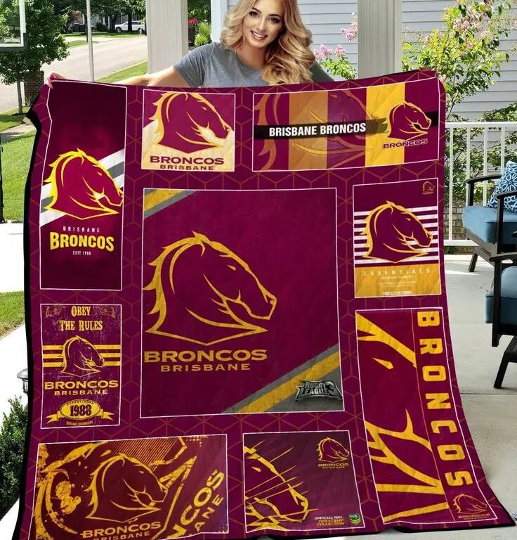 NRL Brisbane Broncos Quilt Blanket V5