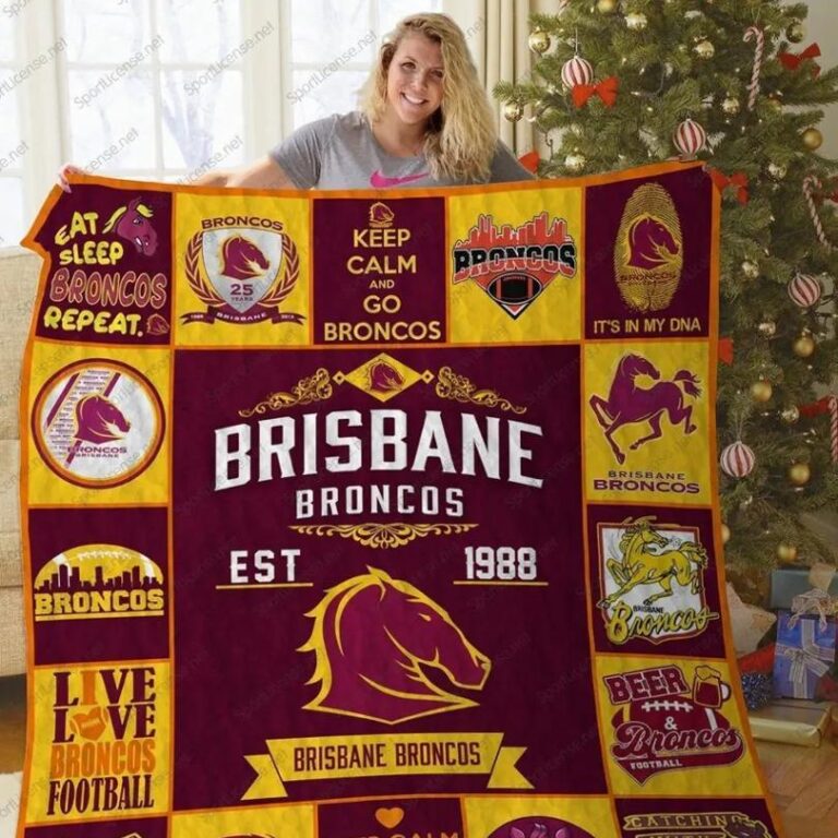 NRL Brisbane Broncos EST 1988 Quilt Blanket