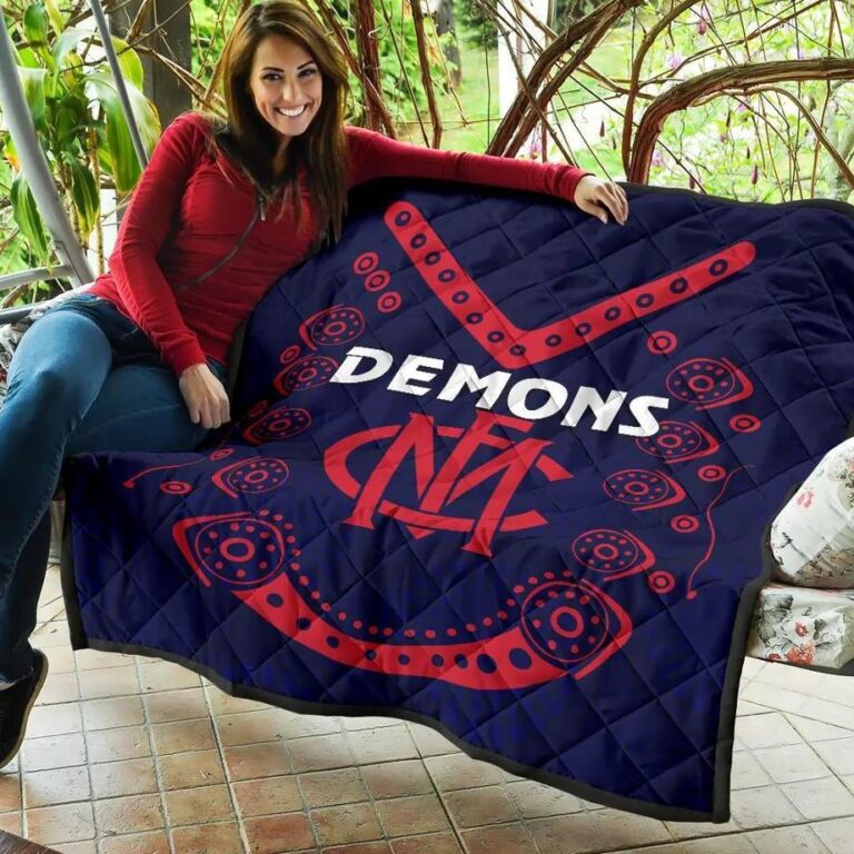AFL Melbourne Demons Indigenous Quilt Blanket