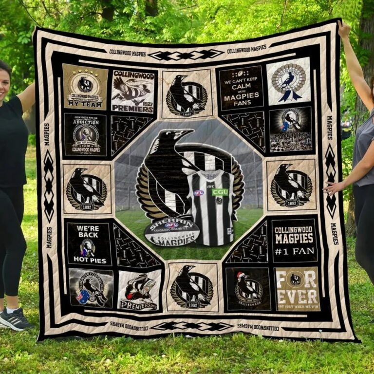 AFL Collingwood Magpies Quilt Blanket V2