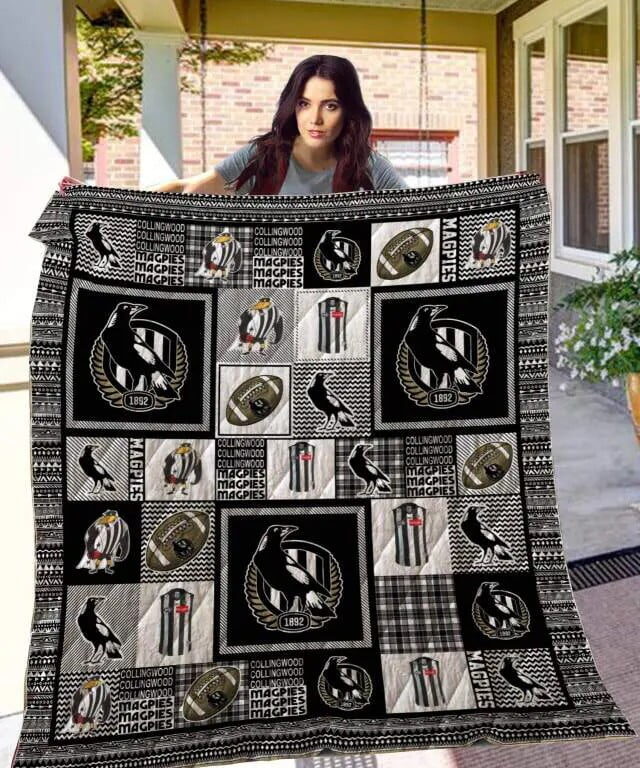 AFL Collingwood Magpies Quilt Blanket V1